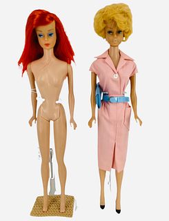 (2) Vintage Barbies including Blonde Bubble Cut Barbie & Color Magic Barbie - Re-rooting & retouching as shown - Blonde Bubble cut may/may not have re
