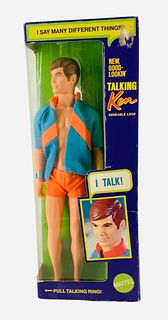 New Good Lookin' Talking Ken in his original box. He has his tag around his wrist in his box & advertising that he talks by pulling the ring on his ne
