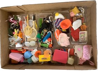 Box of many treasure trove of miscellaneous Barbie & friends treasures