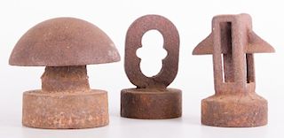 Cast Iron Sculptures/ Paperweights, Three (3)