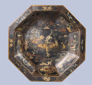 Chinese Lacquer-Imitating Porcelain Charger