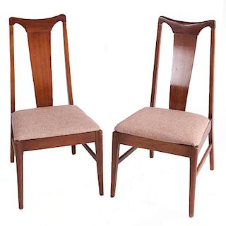 Broyhill Brasilia Walnut Dining Chairs, Pair