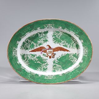 Chinese Famille Verte Enameled Porcelain Tray