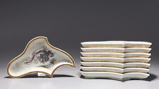 Set of Eight Chinese Porcelain Trays
