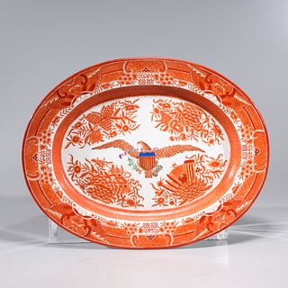 Chinese Enameled Porcelain Eagle Tray