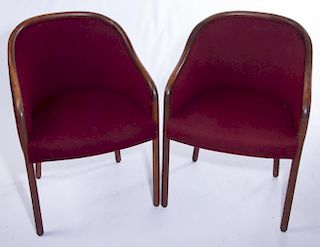 Mid-Century Walnut Club Chairs, Pair