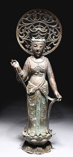 Chinese Bronze Metal Deity Statue