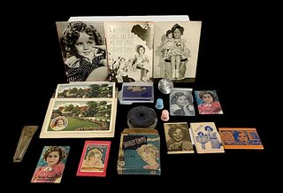 Lot of (18) including Shirley Temple post cards, thimbles, magnets and other items.