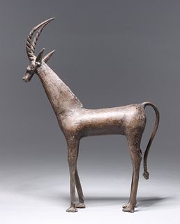 Antique Tribal Bronze Metal Gazelle