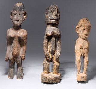 Group of Three African Carved Wood Figures