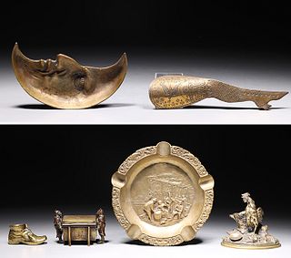 Group of Assorted Antique European Gilt Metal Objects
