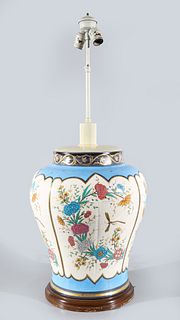 Gilt Porcelain Vase mounted as Lamp