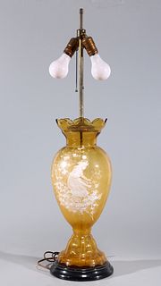 Yellow Glass Vase mounted as Lamp