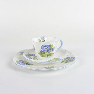 3pc Shelley England Dainty Cup and Saucer, Morning Glory