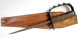 1917 LFC Fighting Knife with Contemporary Leather Sheath 
