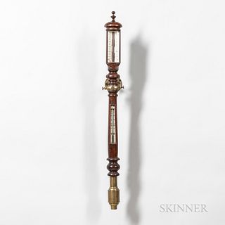 19th Century Mercury Gimbaled Stick Barometer