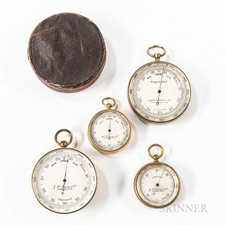 Four Philadelphia-marked Pocket and Field Barometers