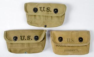 US WWII Model 1938 Shotgun Ammo Pouches Lot of Three 