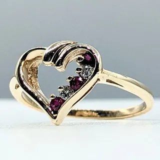 Charming Ruby & Diamond "SweetHeart" Ring