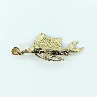 14K Gold Sailfish Charm / Pendant