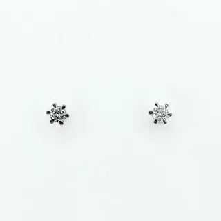 Simple & Stylish Diamond Stud Earrings - Platinum