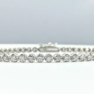 2.00ctw Brilliant Diamond Tennis Bracelet - 18K White Gold