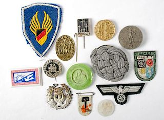 German WWII Tinnies and Insignia Lot of Fourteen 