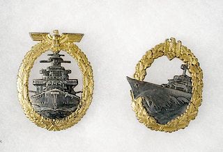 German WWII High Seas Fleet and Destroyer Badges 