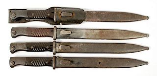 Four WWII German K-98 Bayonets 