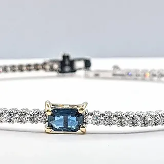 Fabulous Sapphire & Diamond Tennis Bracelet