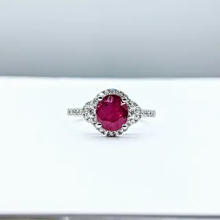Rich Red Ruby & Diamond Dress Ring