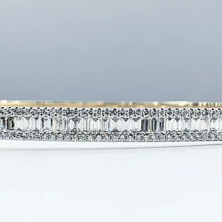 Flashing Diamond & 14K Gold Bangle Bracelet