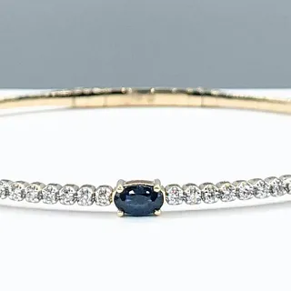 Flexible Sapphire, Diamond & 14K Gold Bracelet