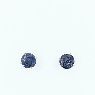 Beautiful Iolite & 14K Gold Stud Earrings