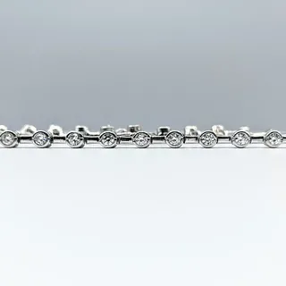 Modern Diamond & 14K White Gold Link Bracelet