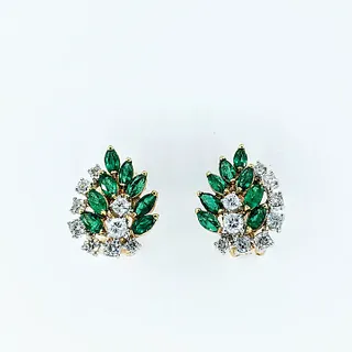Elegant Emerald & Diamond Earrings