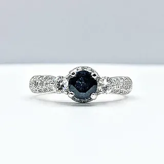 Delightful Sapphire & Diamond Engagement Ring - Platinum