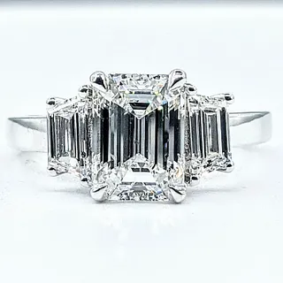 Remarkable 2 Carat Emerald Cut Diamond Engagement Ring with GIA Certification