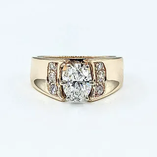 Retro 1.00 Carat Oval Cut Diamond Engagement Ring