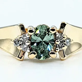 Green Montana Sapphire & Diamond Dress Ring