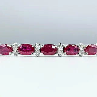 Gorgeous Ruby & Diamond Flexible Bangle Bracelet