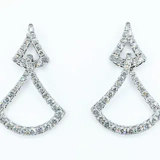 Dazzling Brilliant-Cut Diamond Dangle Earrings - 14K White Gold