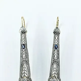 Stunning Art Deco Diamond Drop Earrings