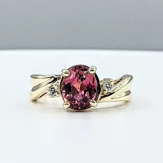 Fantastic Pink Tourmaline & Diamond Cocktail Ring