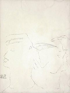 Andy Warhol Ink Drawing of Dancers, Original Work