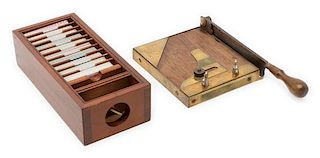 Gambling Lot of Old Style Card Trimmer and Wood Card Press 