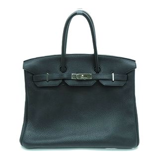 Hermes PHW Birkin 35 Handbag Togo Leather Black