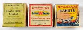 US Property Marked Winchester Shotshell Boxes, Lot of Three 