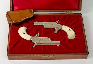 **Colt Cased Set of Lord's Single-Shot Pistols and Holster 