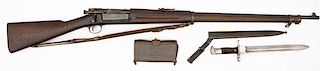 US Span-Am War Model 1898 Krag Rifle, Bayonet and Cartridge Box 